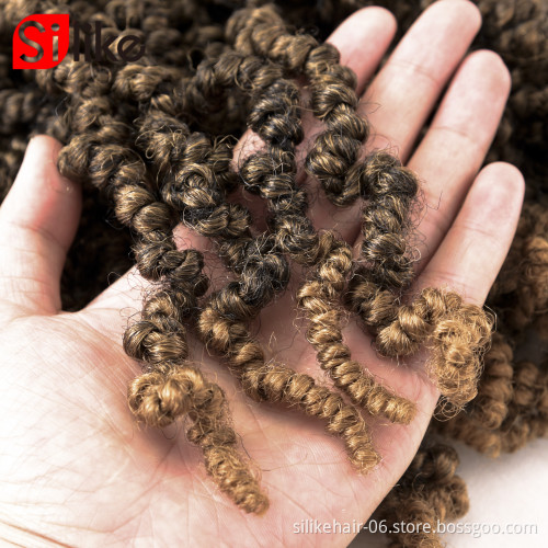 Factory price  10inch 65g /pack Spring Twist Synthetic braiding Extensions Hair Weaves crochet braid hair  for black women
